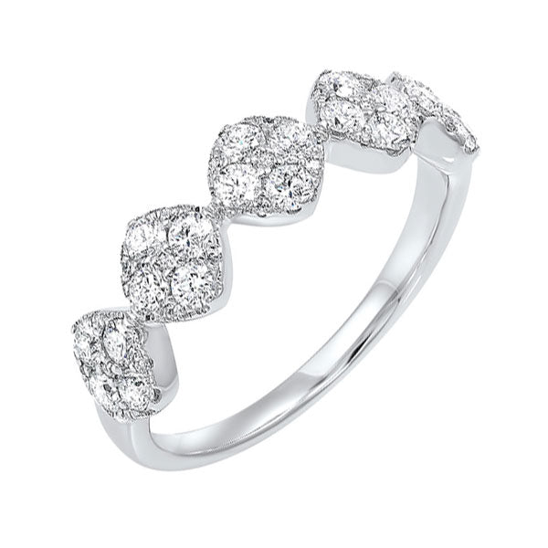 five station square diamond ring in 14k white gold (3/4 ct. tw)