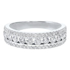 triple row diamond stackable band in 14k white gold (1ctw)