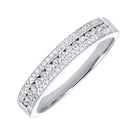 triple row diamond stackable band in 14k white gold (1/4ctw)