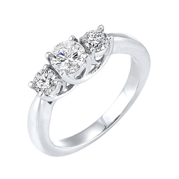 14k white gold 3 stone round prong ring (1 1/2 ct. tw.)