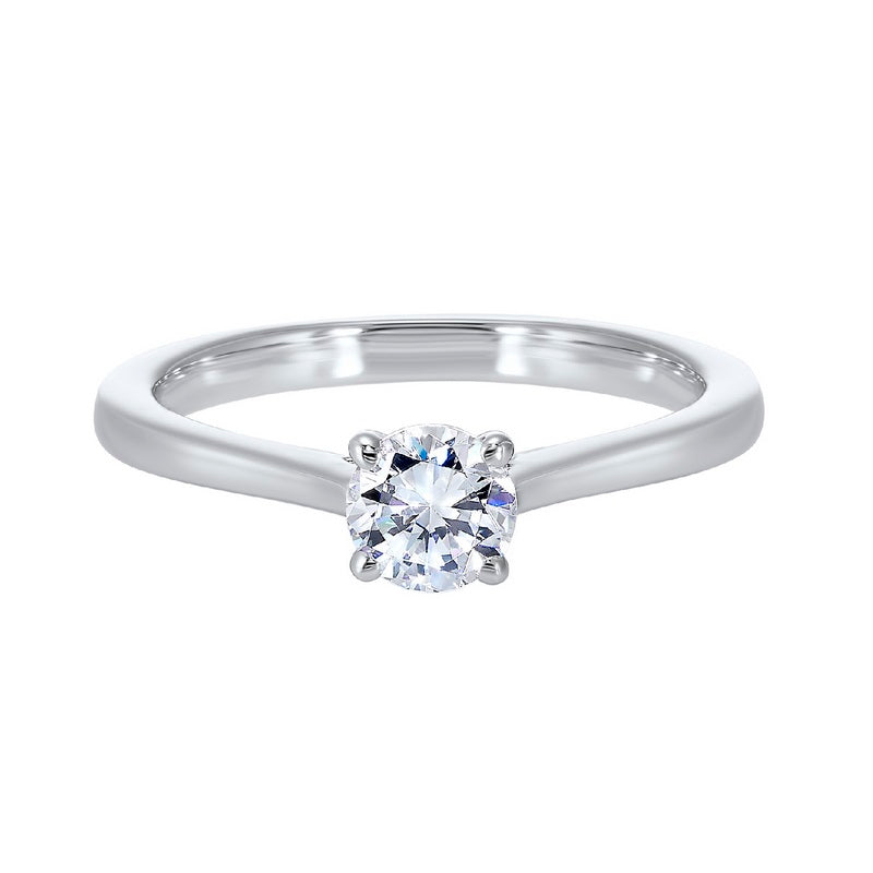 diamond round classic solitaire engagement ring in 14k white gold (1/4ctw)