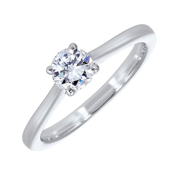 diamond round classic solitaire engagement ring in 14k white gold (1/4ctw)