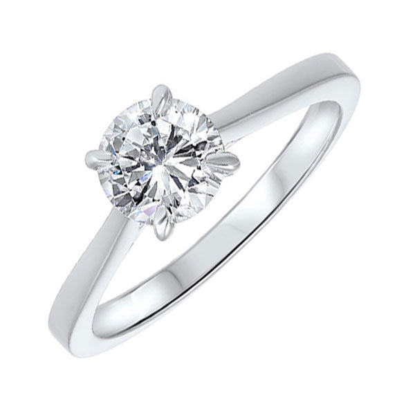 diamond round classic solitaire engagement ring in 14k white gold (1/3ctw)