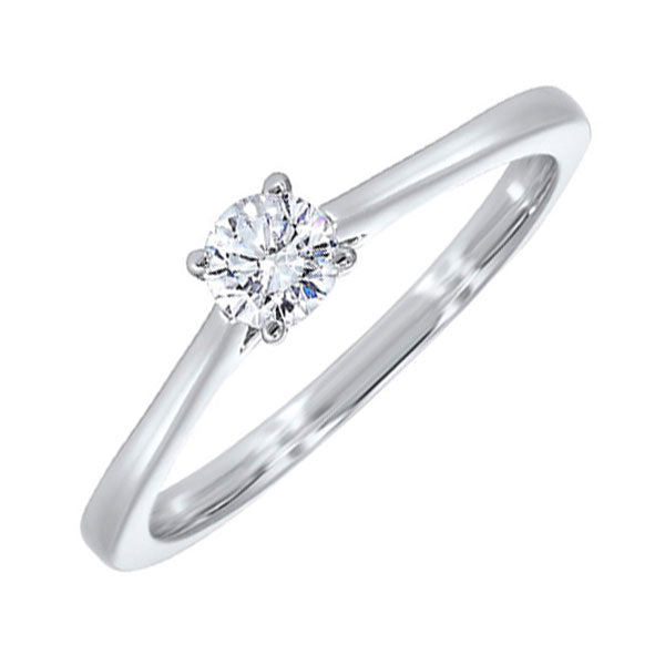 diamond round classic solitaire engagement ring in 14k white gold (3/4ctw)