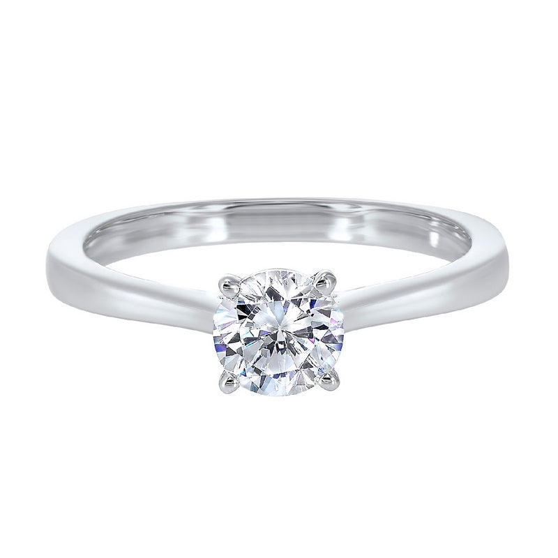 diamond round classic solitaire engagement ring in 14k white gold (1ctw)