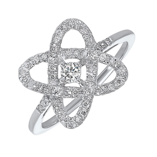 diamond infinity love heart knot promise ring in 14k white gold (1/4ctw)