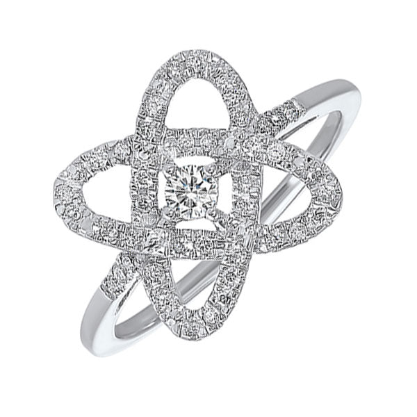 diamond infinity love heart knot ring in sterling silver (1/4ctw)