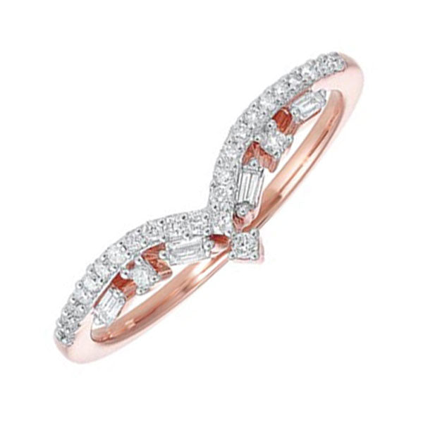 diamond v-shaped stackable wedding band in 14k gold (1/5 ctw)