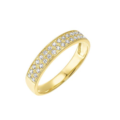 diamond double row stackable ring in 14k yellow gold (1/4ctw)