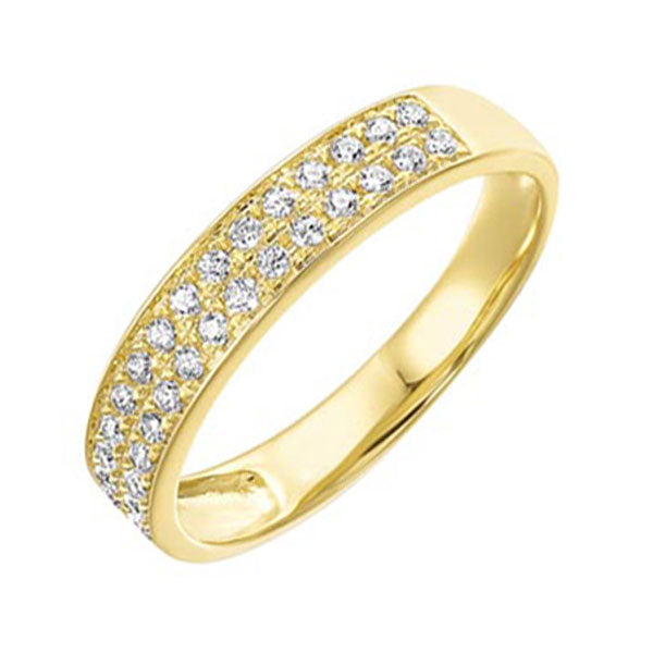 diamond double row stackable ring in 14k yellow gold (1/4ctw)