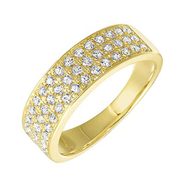 diamond triple row stackable ring in 14k yellow gold (1/2ctw)