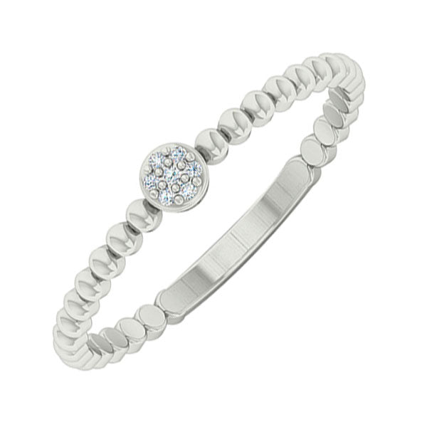 diamond petite cluster beaded stackable ring (0.02ctw)