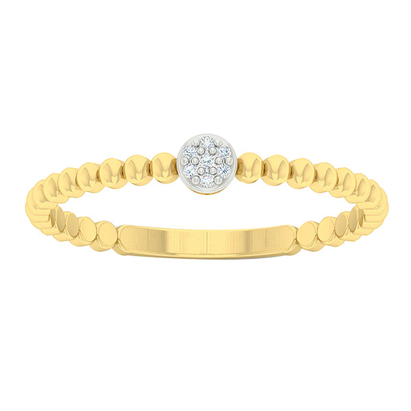 diamond petite cluster beaded stackable ring (0.02ctw)