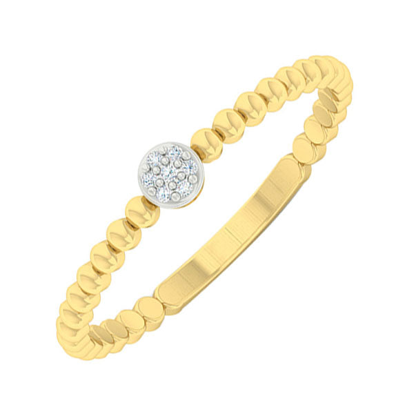 diamond petite cluster beaded stackable ring (0.02ctw)