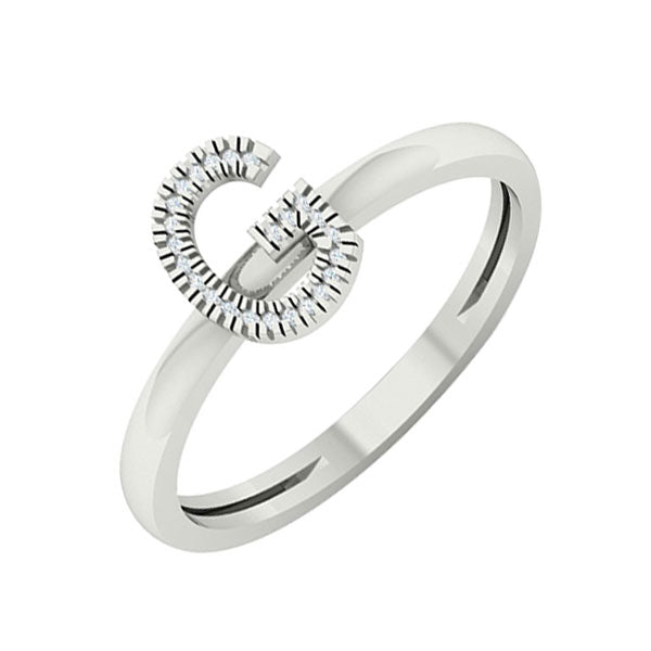 diamond initial g stackable ring in white gold (0.03ctw)