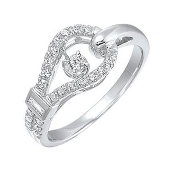 diamond anniversary asymmetrical ring in 14k white gold (1/3ctw)