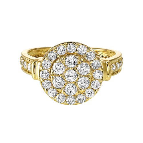 diamond studded halo ring in 14k yellow gold (1ct. tw.)