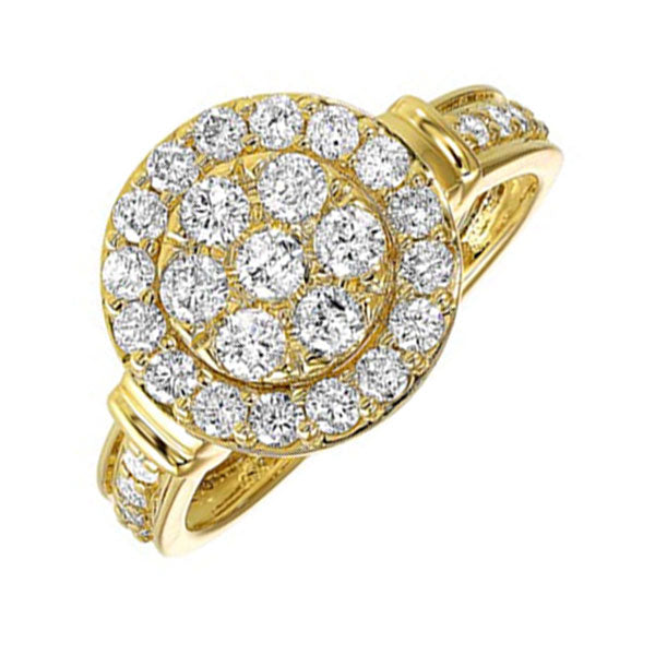 diamond studded halo ring in 14k yellow gold (1ct. tw.)