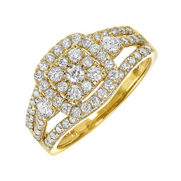 diamond cushion halo engagement & wedding ring in 14k yellow gold (1ctw)
