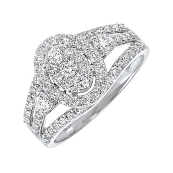 diamond vintage split bridal ring set in 14k white gold (1ctw)