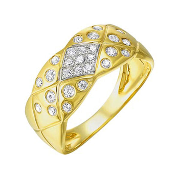 diamond quilted weave band in 14k yellow gold (1/3ctw)