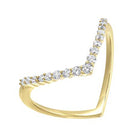 diamond v-shaped stackable wedding ring in yellow gold (1/4ctw)