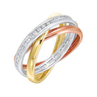 diamond triple entwined band in 14k tri-color gold (1/2ctw)