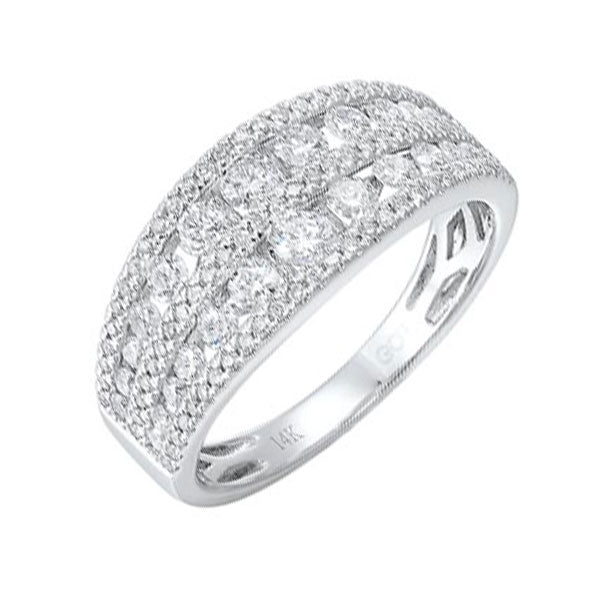 diamond 5-row wedding band in 14k white gold (1 ctw)