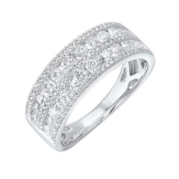 diamond 5-row wedding anniversary band in 14k white gold (1ctw)