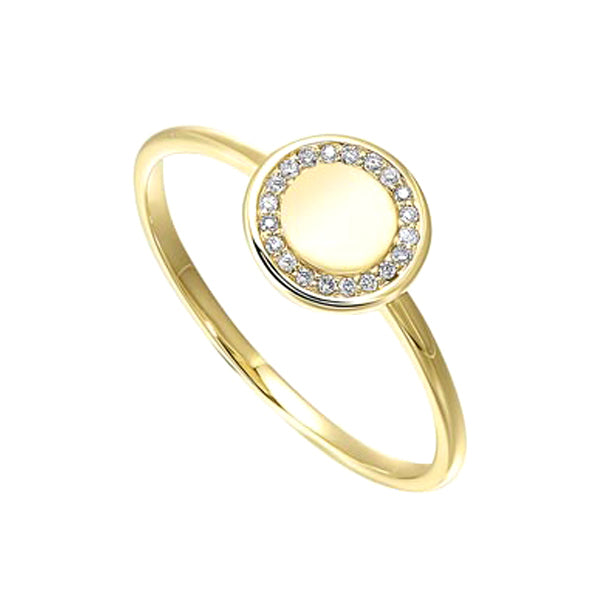 diamond eternity halo ring in yellow gold (0.06ctw)