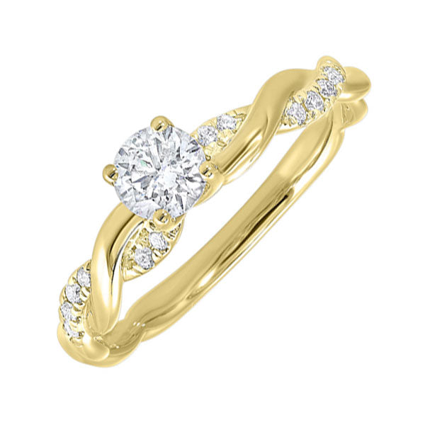 14k yellow gold complete micro prong diamond ring (1/2 ct. tw.)
