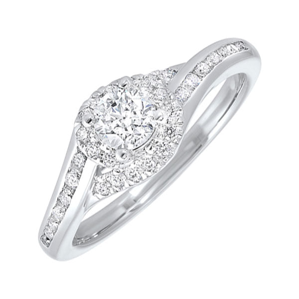 14k white gold cash&carry prong diamond ring (3/4 ct. tw.)