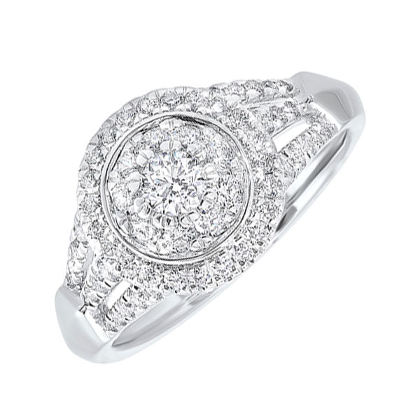 14k white gold complete micro prong diamond ring (3/4 ct. tw.)