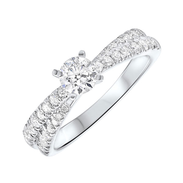 14k white gold complete micro prong diamond ring (1 ct. tw.)