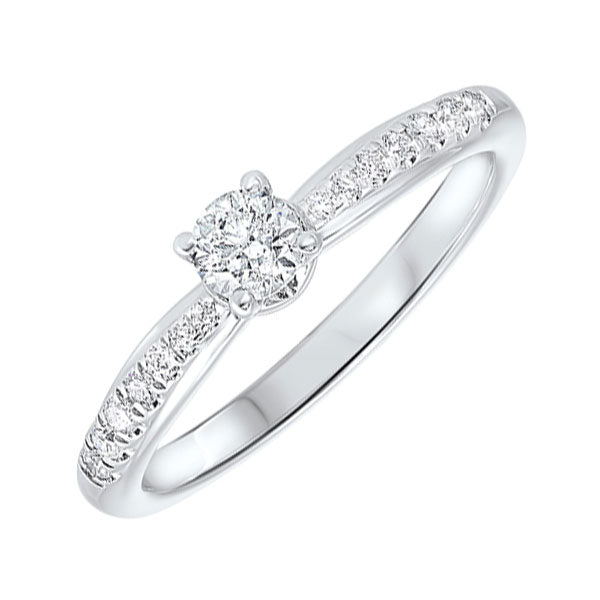 14k white gold shared prong bridal ring (3/8 ct. tw.)
