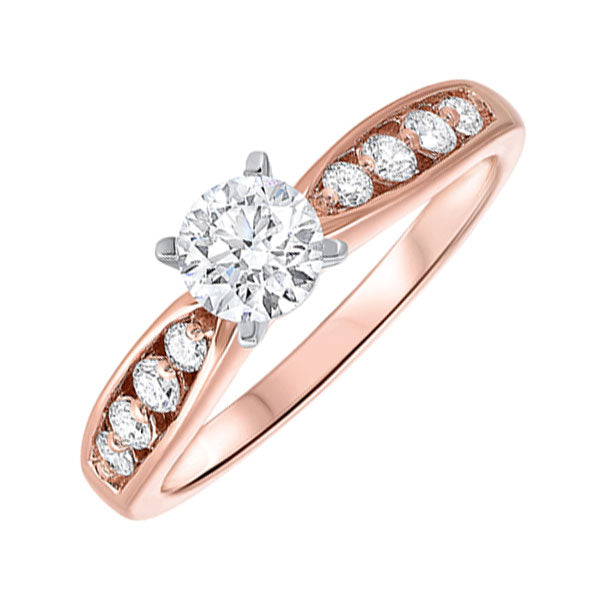 14k rose gold complete bridal diamond ring (7/8 ct. tw.)