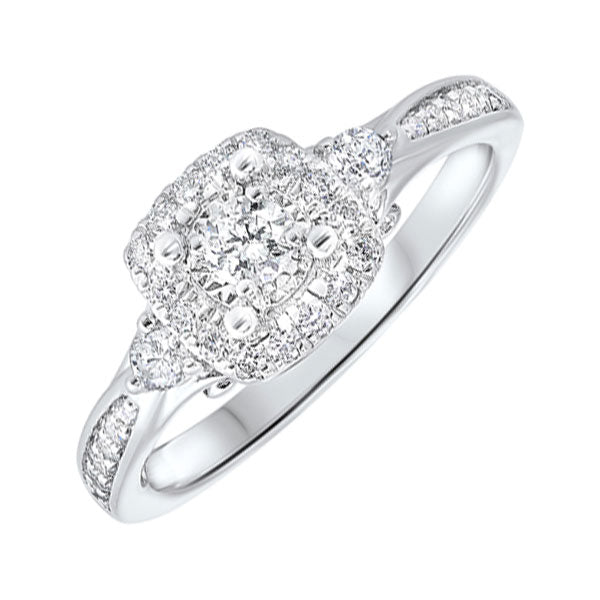 14k white gold complete micro prong diamond ring (1/2 ct. tw.)