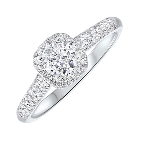 14k white gold cash&carry prong diamond ring (3/4 ct. tw.)