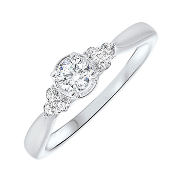 14k white gold complete prong diamond ring (1/3 ct. tw.)