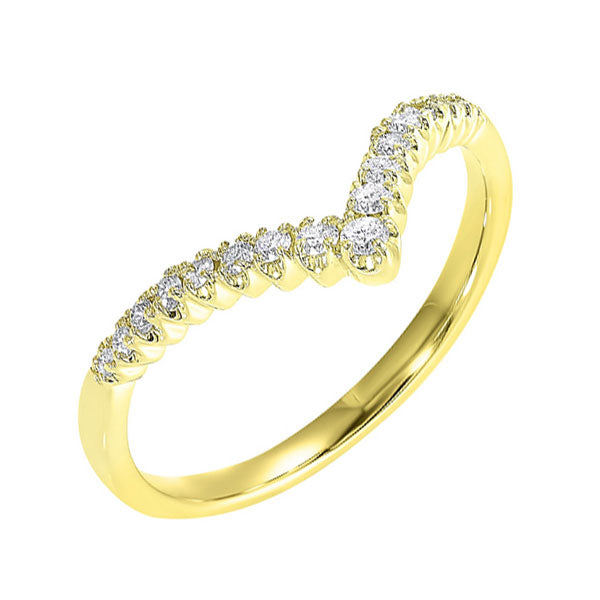 diamond v-shaped heart stackable band in 10k yellow gold (1/5 ctw)