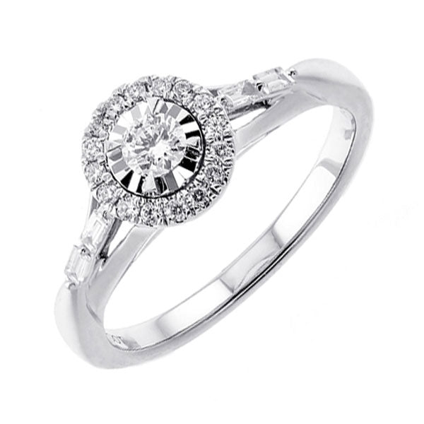 14k white gold complete micro prong diamond ring (2/5 ct. tw.)