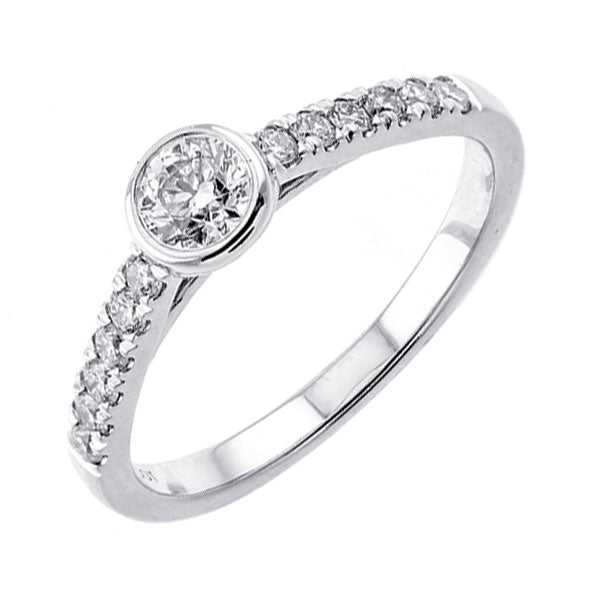 14k white gold complete micro prong diamond ring (3/5 ct. tw.)