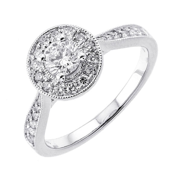 14k white gold complete micro prong diamond ring (3/4 ct. tw.)