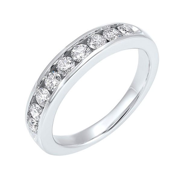 14k white gold 9 stone channel diamond band (3/4 ct. tw.)