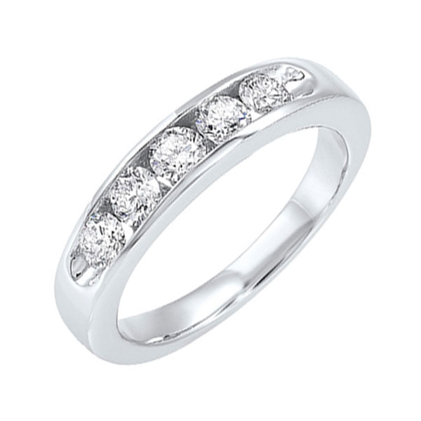 14k white gold 5 stone channel diamond band (3/4 ct. tw.)