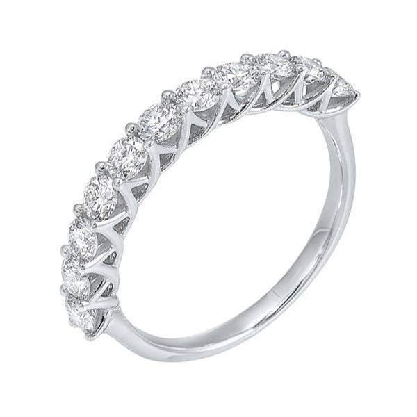 14k white gold 11 stone shared prong diamond band (1 ct. tw.)