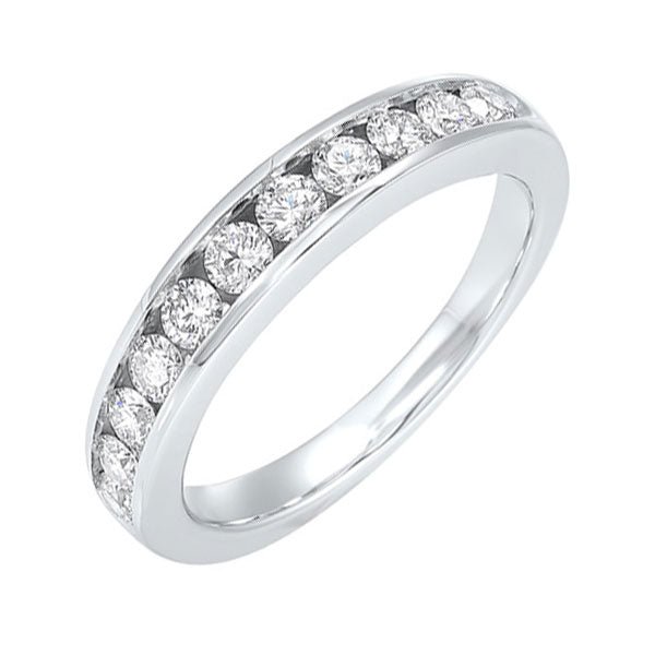 channel set diamond wedding band in 14k white gold (3/4 ct. tw.)