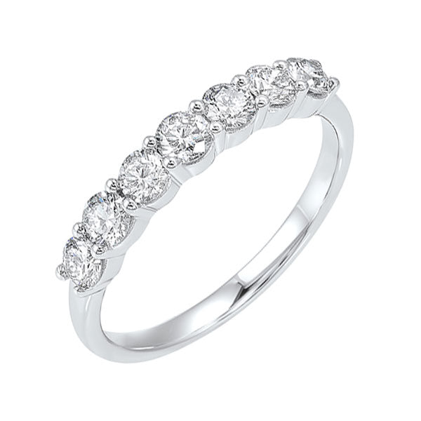 14k white gold 7 stone shared prong diamond band (3/4 ct. tw.)