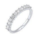 14k white gold 11 stone shared prong diamond band (3/4 ct. tw.)