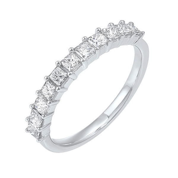 14k white gold 11 stone shared prong diamond band (3/4 ct. tw.)